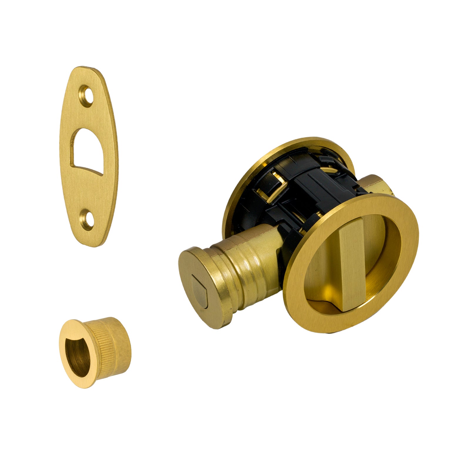 SHOW Satin Brass Round Privacy Tubular Lock