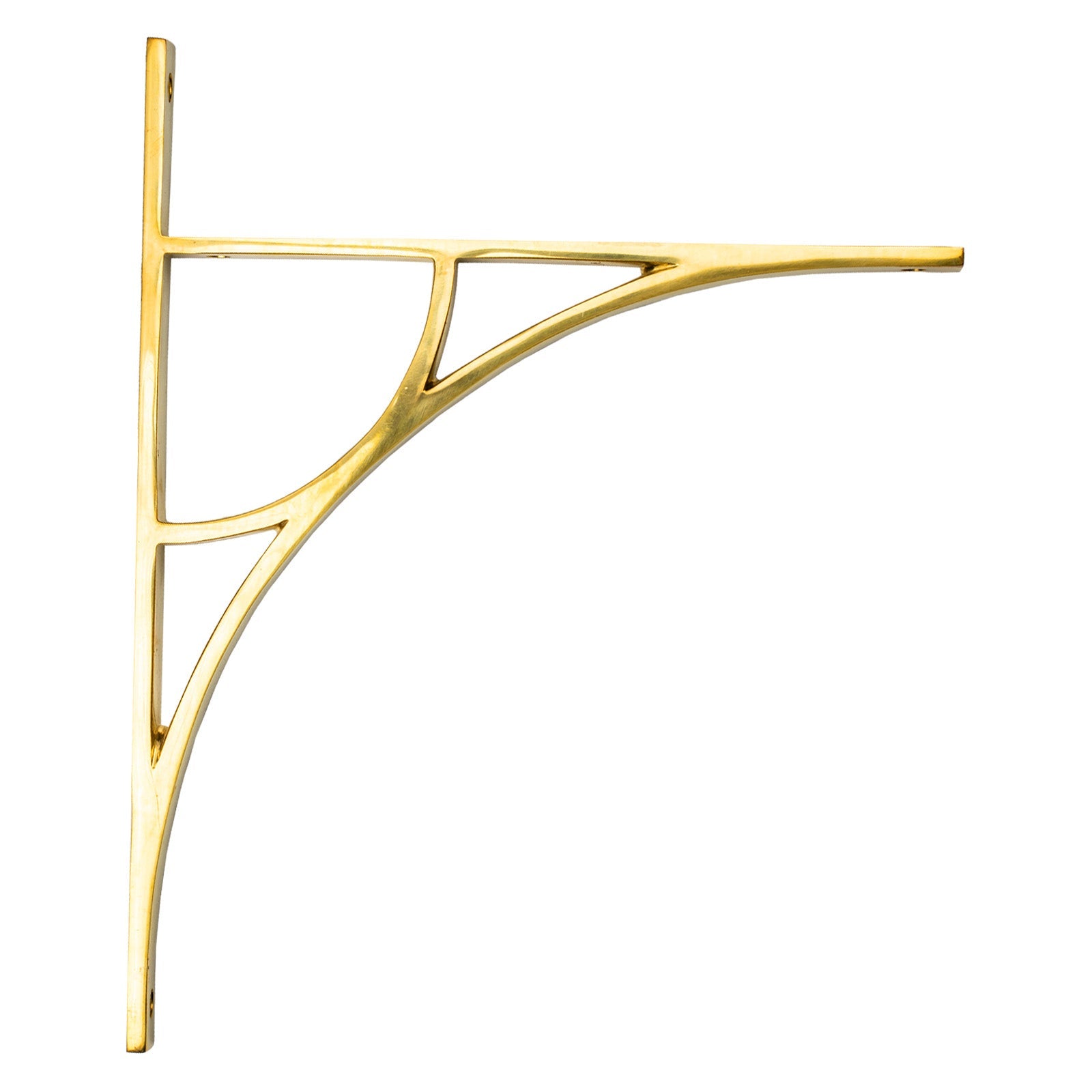 314mm Polished Brass Tyne Shelf Bracket