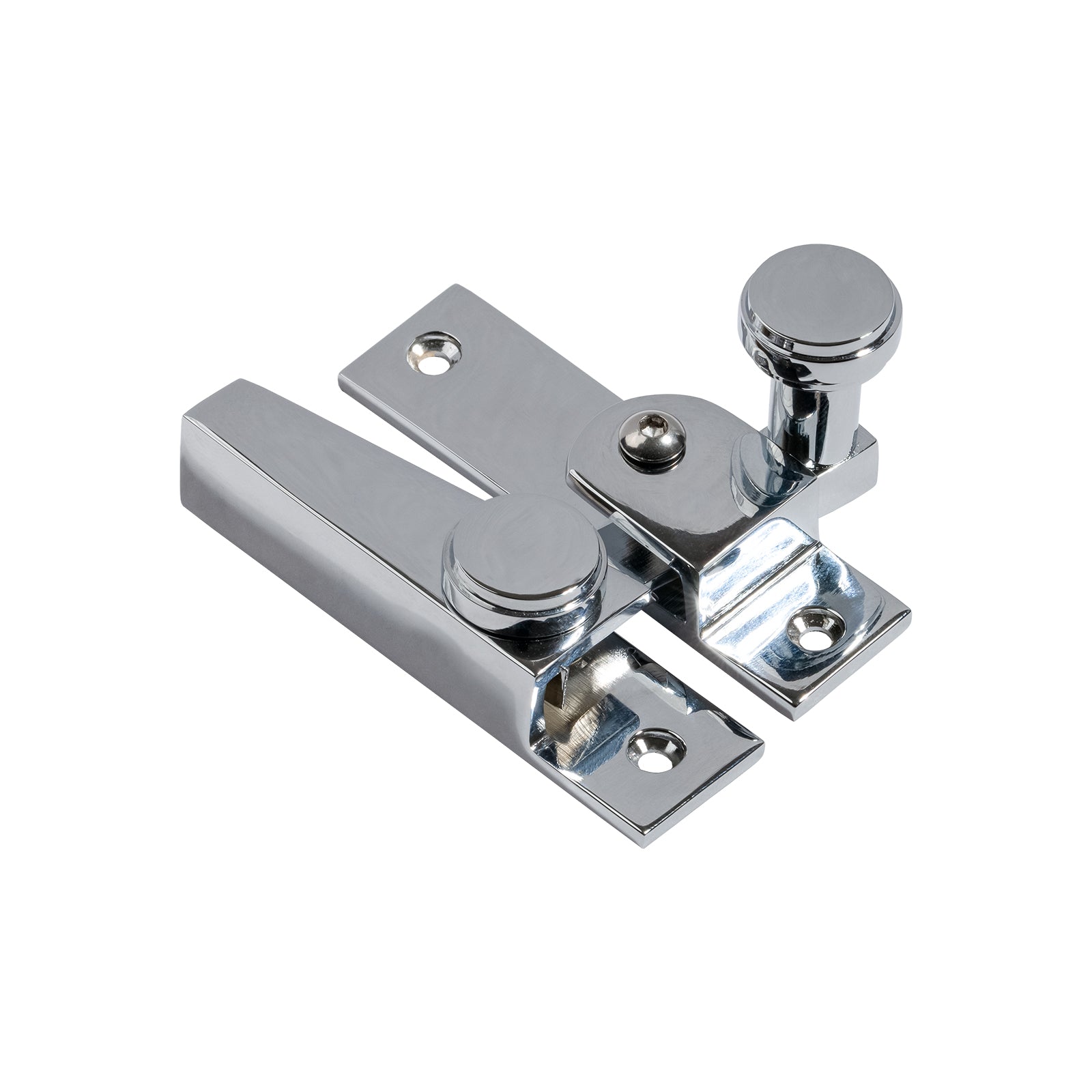 Polished Chrome Classic Hook Plate Fastener Lock