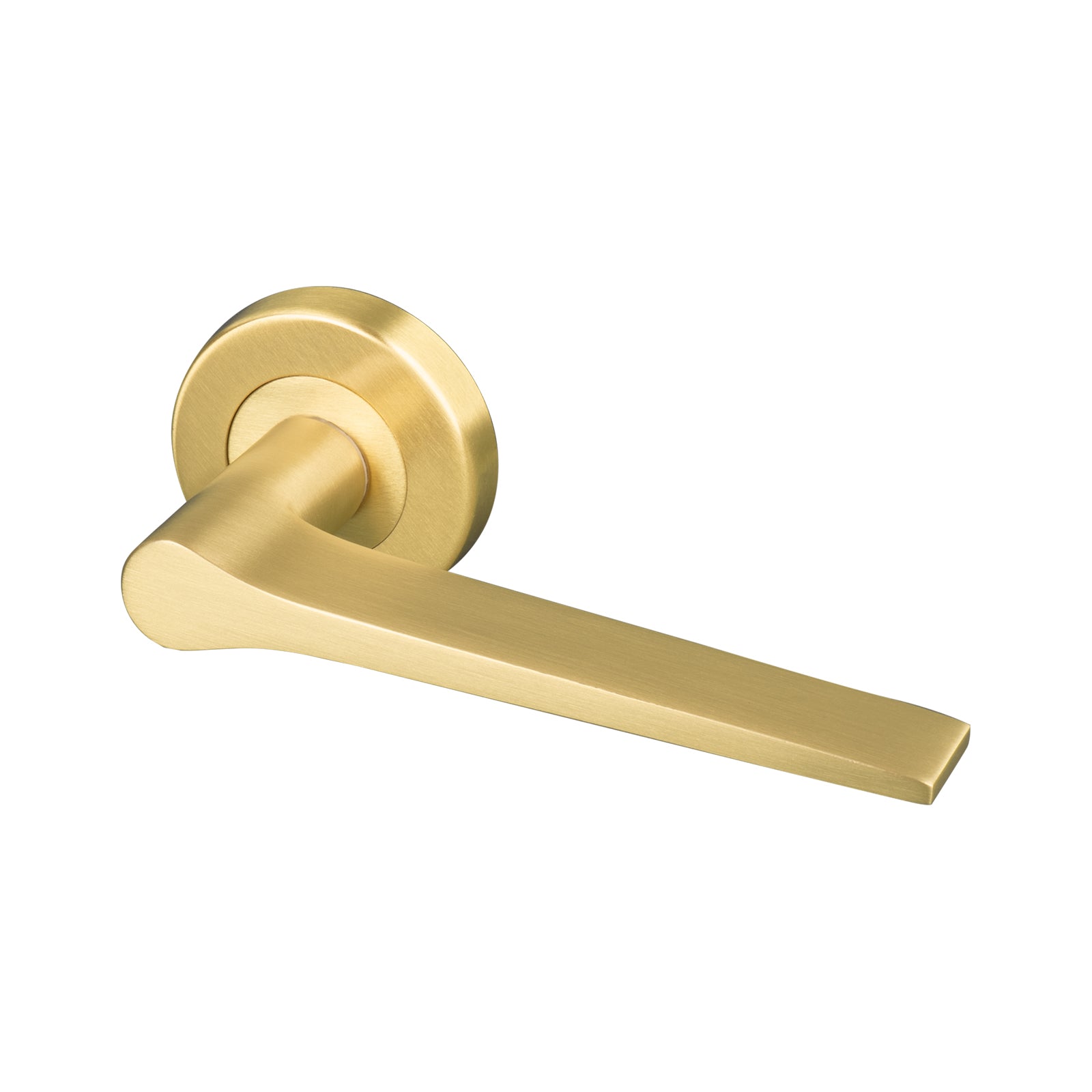 Satin Brass Gio Round Rose Door Handles