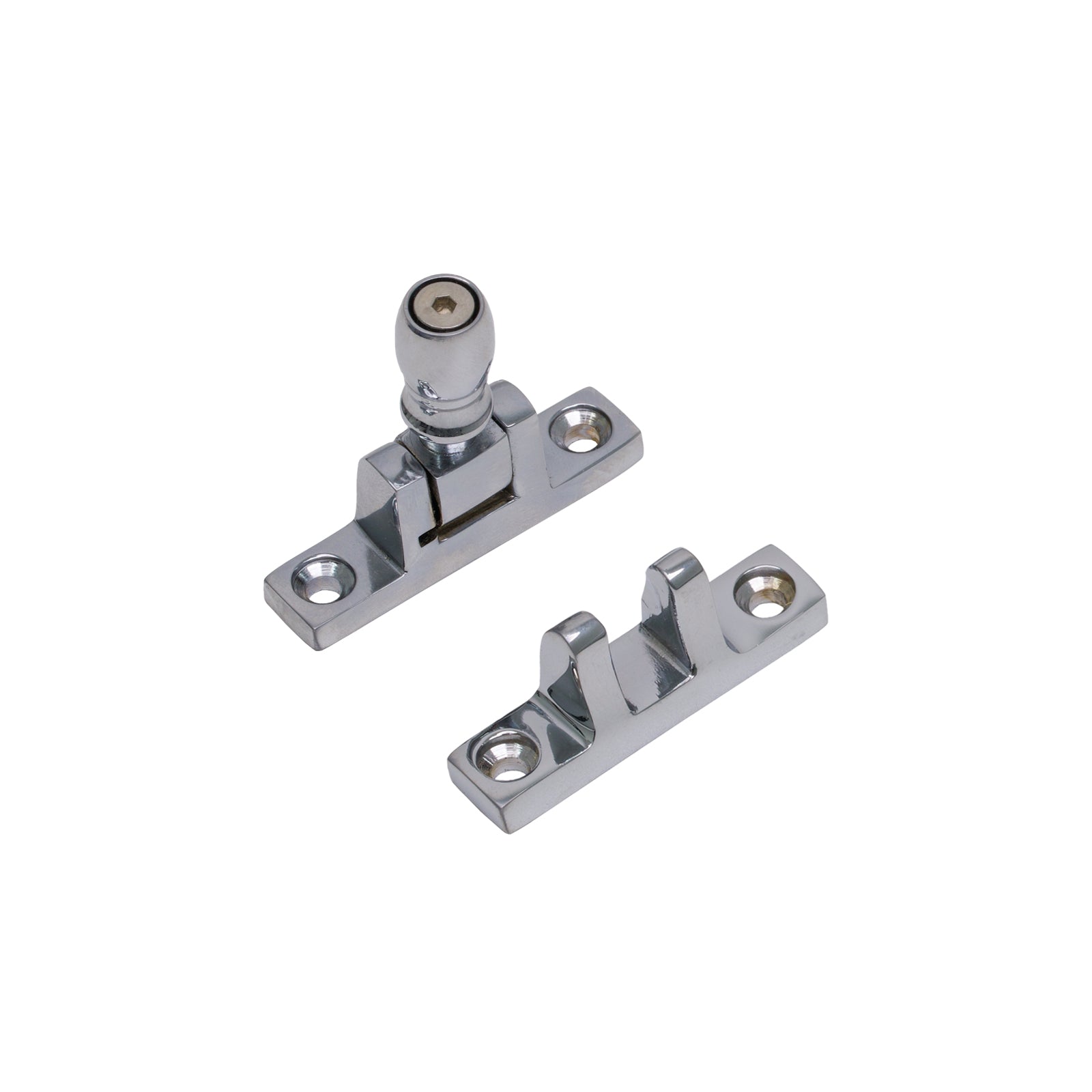 SHOW Square Mushroom Brighton Fastener - Narrow Polished Chrome