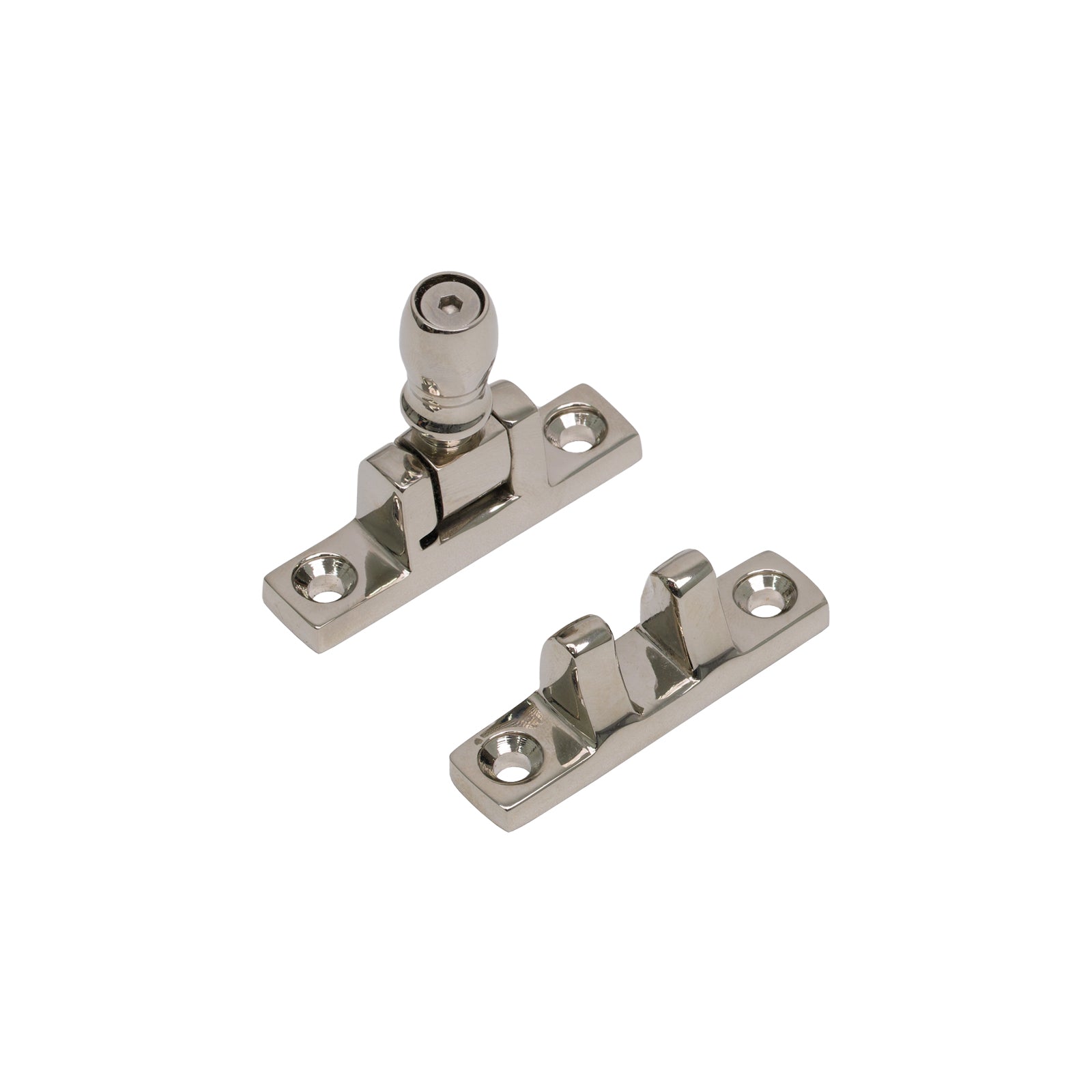 Square Mushroom Brighton Fastener - Narrow Polished Nickel