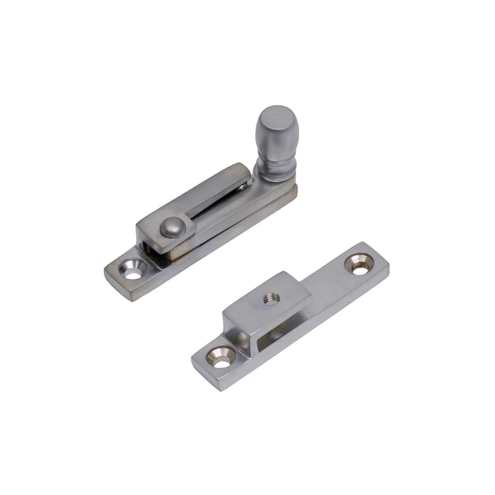 Mushroom Quadrant Fastener - Narrow Satin Chrome