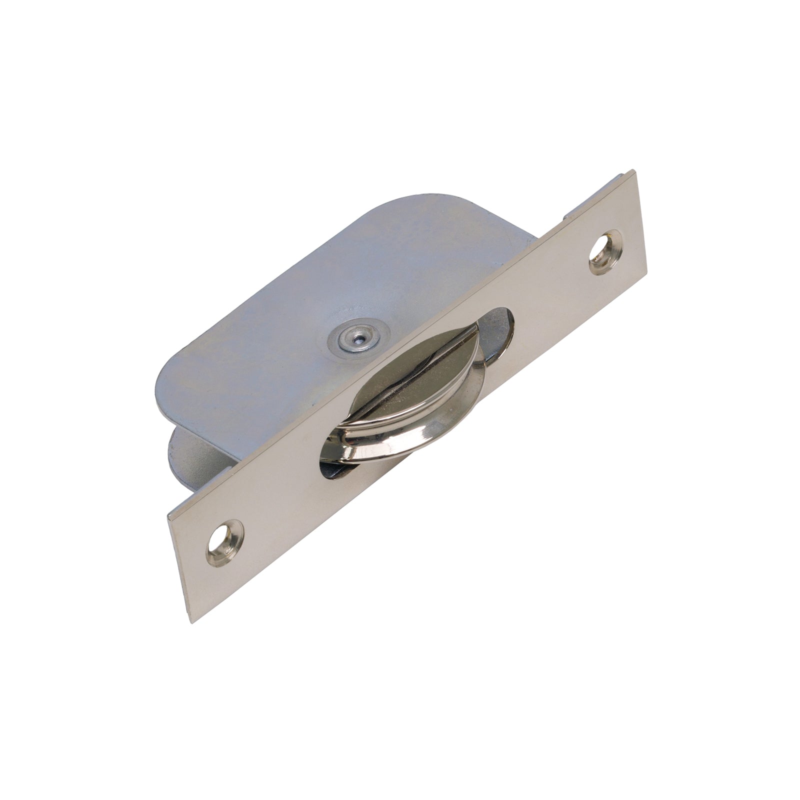 Square Ended Sash Window Pulley Polished Nickel