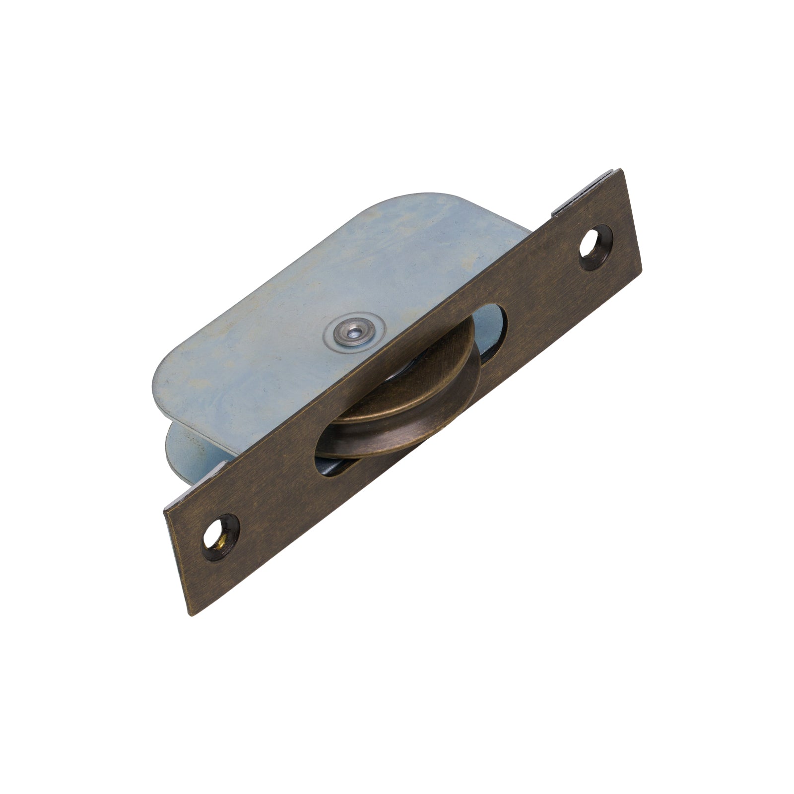 SHOW Square Ended Sash Window Pulley Aged Bronze