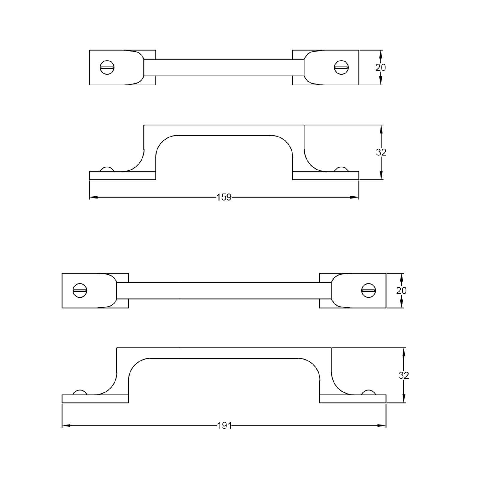 Newton Pewter Cupboard Handle JPEG Drawing SHOW