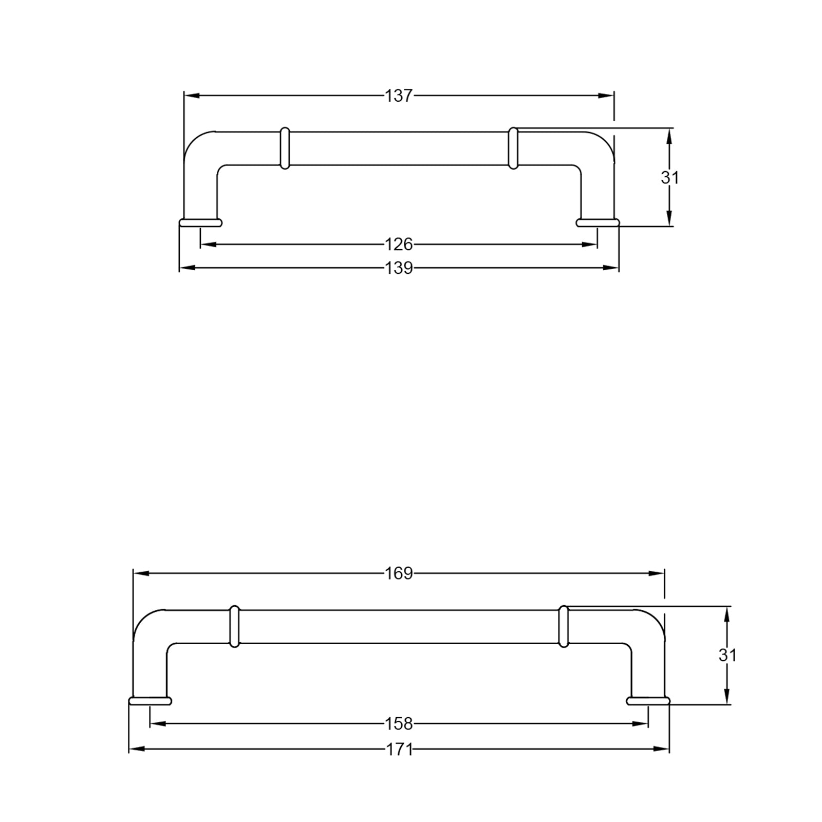 Hendon Pewter Cupboard Handle JPEG Drawing SHOW