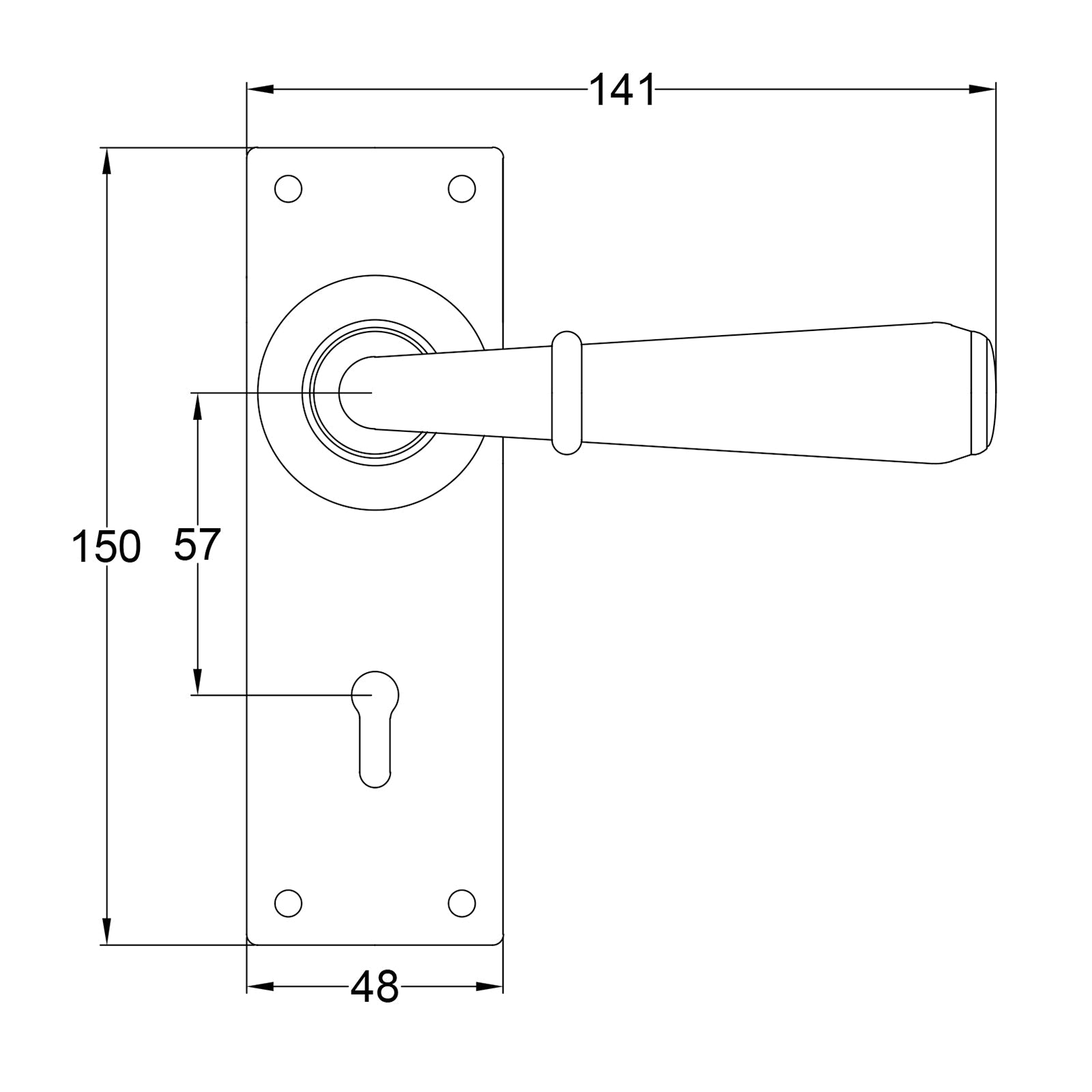 Fenwick Pewter Door Handles On Narrow Backplate Lock SHOW