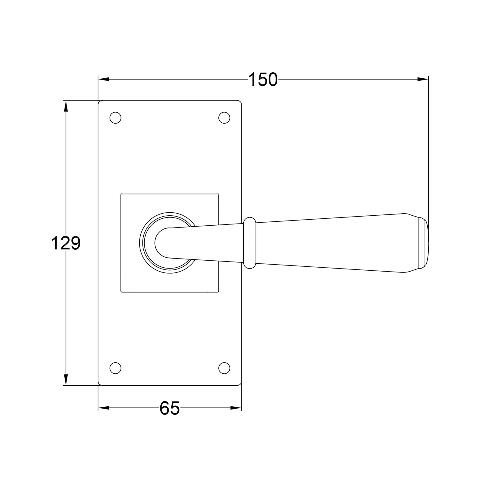 Fenwick Pewter Door Handles On Wide Backplate Short Latch SHOW