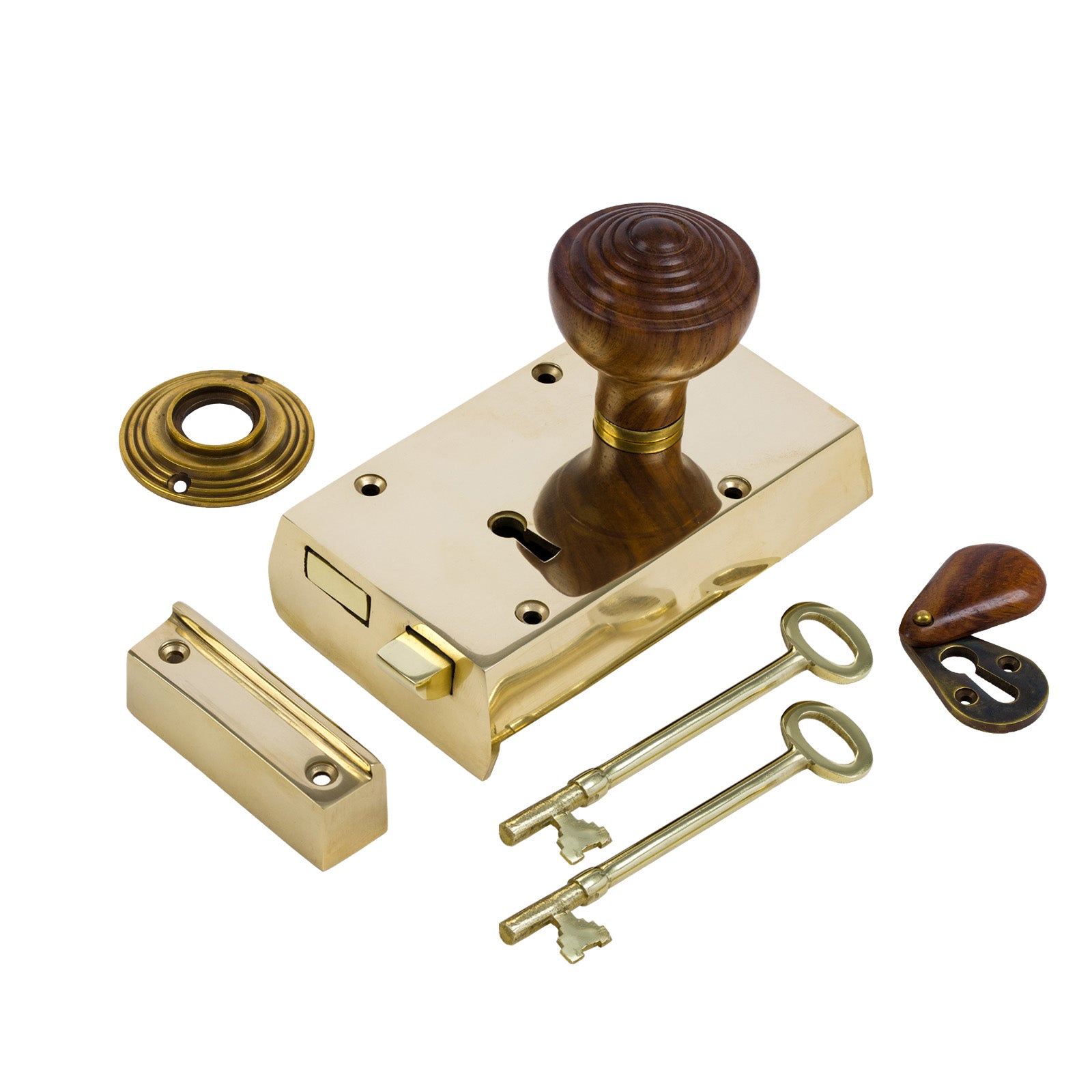 Small Brass Rim Lock & Knob Sets