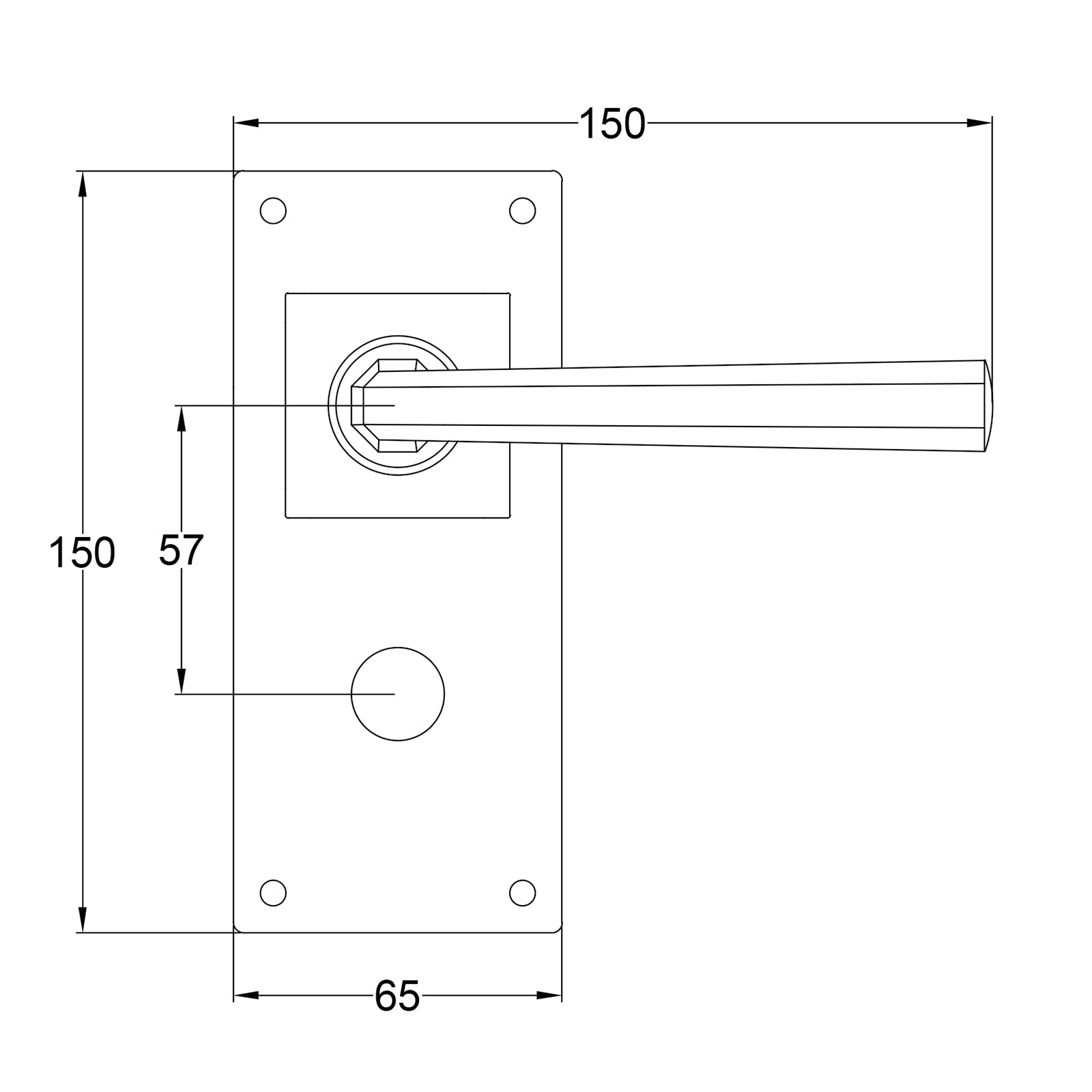 Tunstall Pewter Door Handles On Wide Backplate bathroom JPEG Drawing SHOW